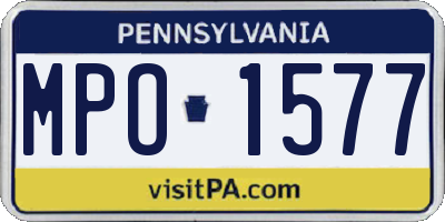 PA license plate MPO1577
