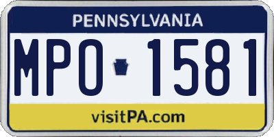 PA license plate MPO1581