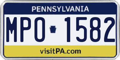 PA license plate MPO1582