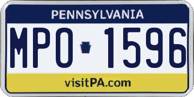 PA license plate MPO1596