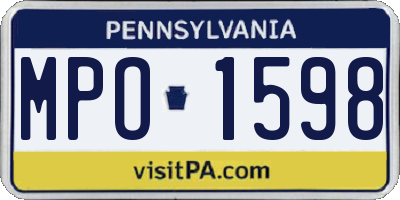 PA license plate MPO1598