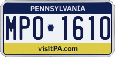 PA license plate MPO1610