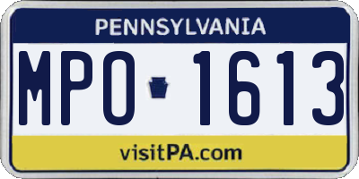 PA license plate MPO1613