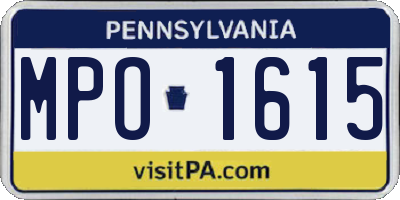 PA license plate MPO1615