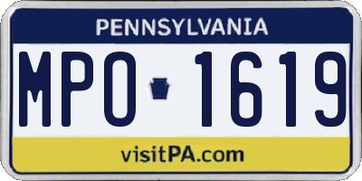 PA license plate MPO1619