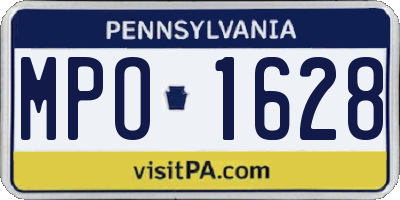 PA license plate MPO1628