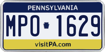 PA license plate MPO1629