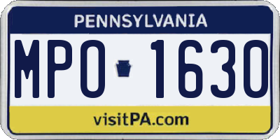 PA license plate MPO1630