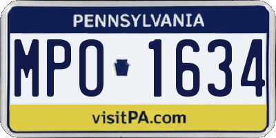 PA license plate MPO1634