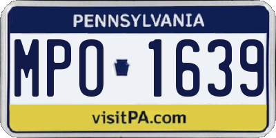 PA license plate MPO1639