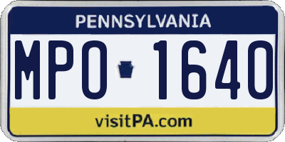 PA license plate MPO1640