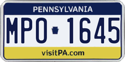 PA license plate MPO1645