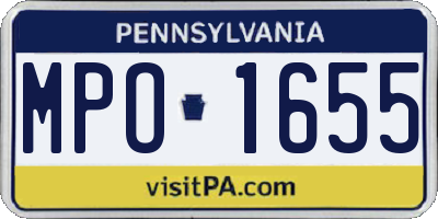 PA license plate MPO1655