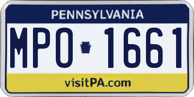 PA license plate MPO1661