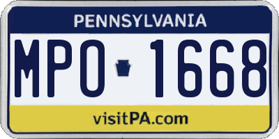 PA license plate MPO1668