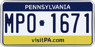 PA license plate MPO1671