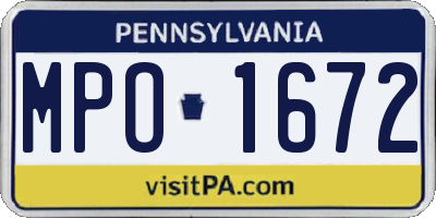 PA license plate MPO1672