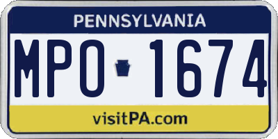 PA license plate MPO1674