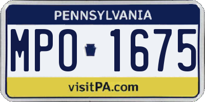 PA license plate MPO1675