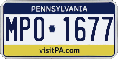 PA license plate MPO1677