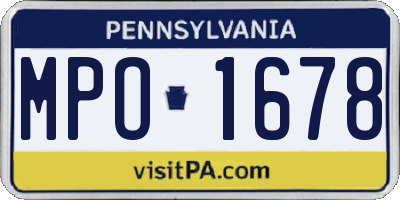 PA license plate MPO1678