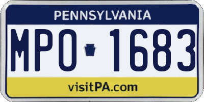 PA license plate MPO1683