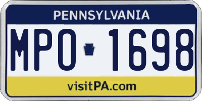 PA license plate MPO1698