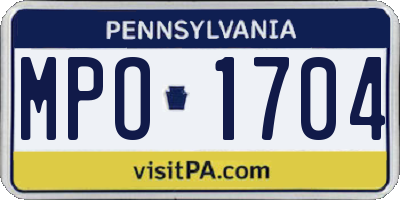 PA license plate MPO1704