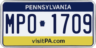PA license plate MPO1709