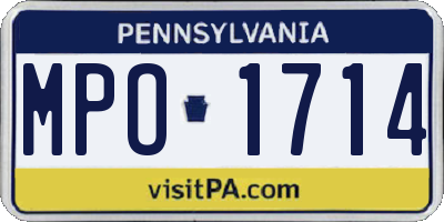 PA license plate MPO1714