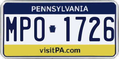 PA license plate MPO1726