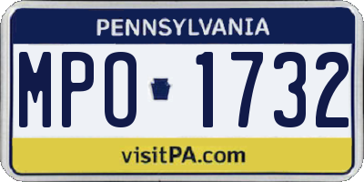 PA license plate MPO1732