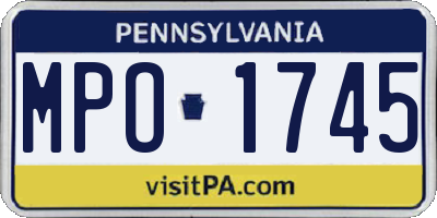 PA license plate MPO1745