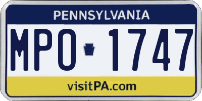 PA license plate MPO1747