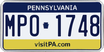 PA license plate MPO1748