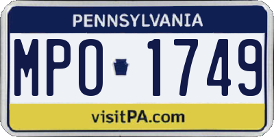 PA license plate MPO1749