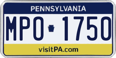 PA license plate MPO1750
