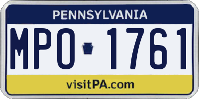 PA license plate MPO1761