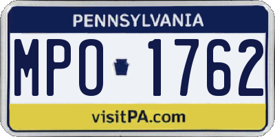 PA license plate MPO1762