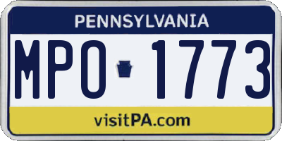 PA license plate MPO1773