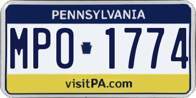 PA license plate MPO1774