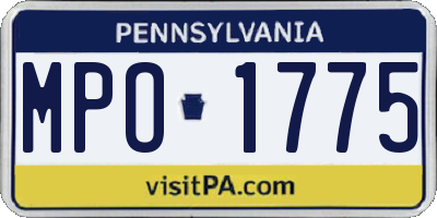 PA license plate MPO1775