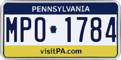 PA license plate MPO1784
