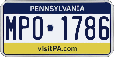 PA license plate MPO1786