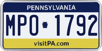 PA license plate MPO1792
