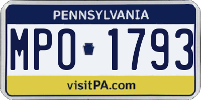 PA license plate MPO1793