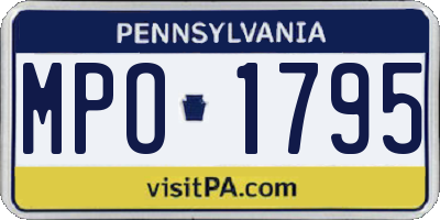 PA license plate MPO1795
