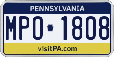 PA license plate MPO1808