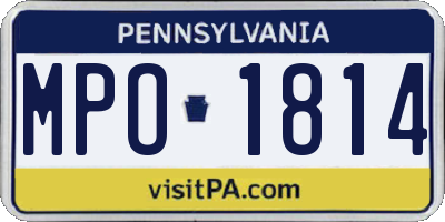 PA license plate MPO1814