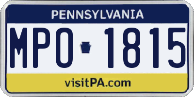 PA license plate MPO1815
